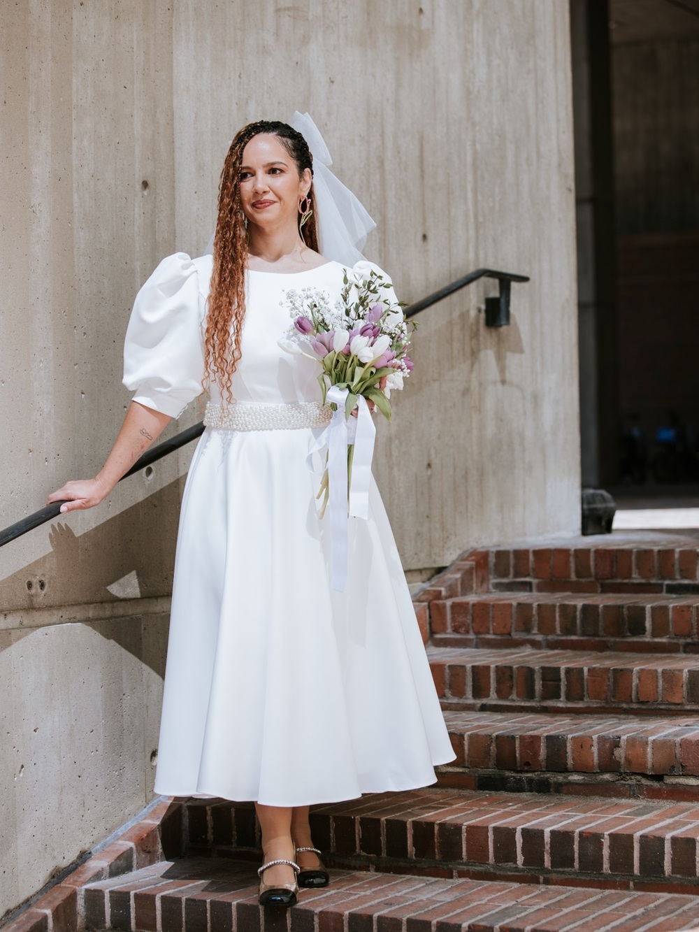Elegant white wedding dress